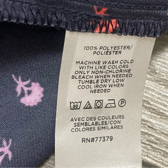 Ann Taylor Top Floral "Silky" Polyester Halter Bow Top Navy Blue NWT Sz M $74 - Picture 9 of 11